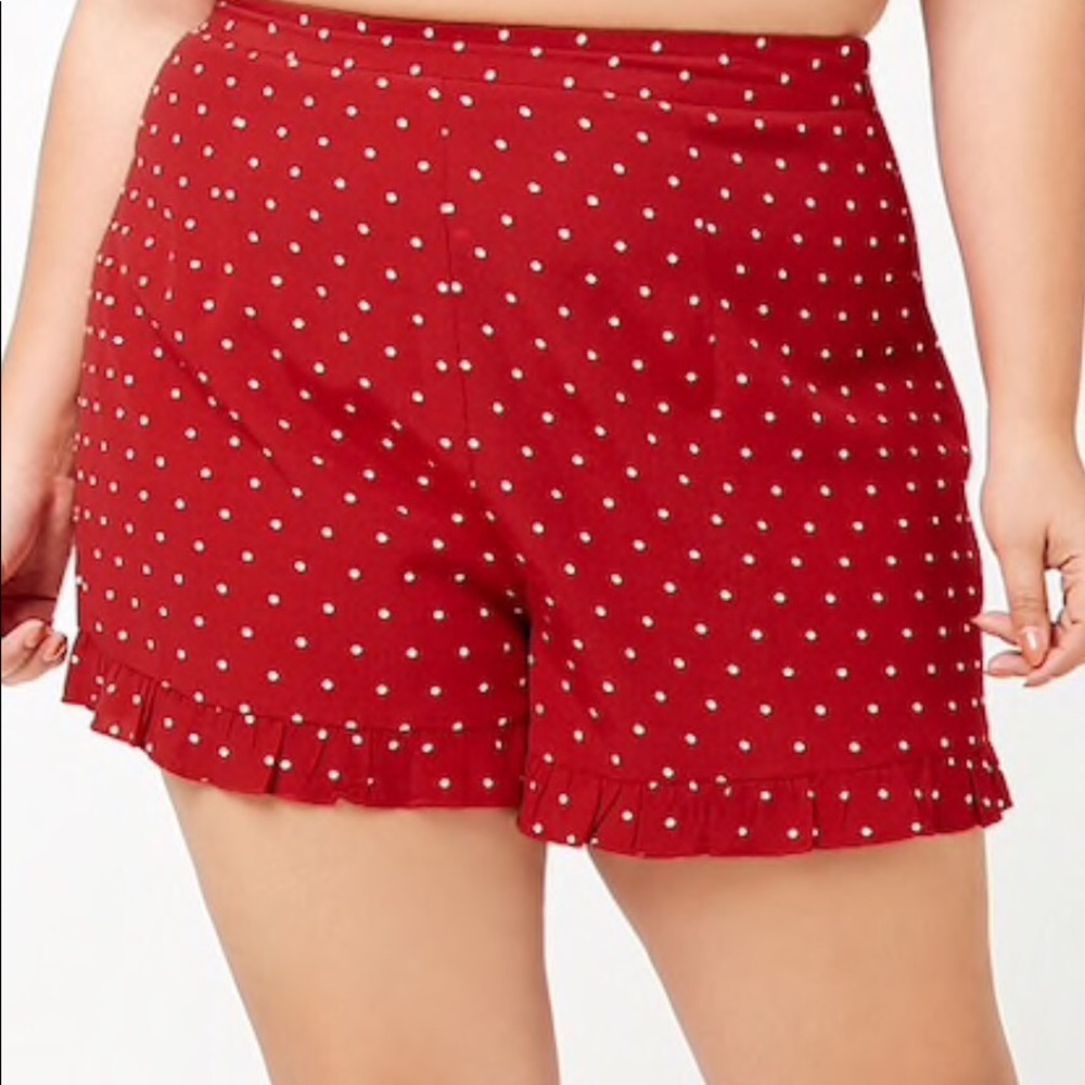 Red and white polka dot shorts